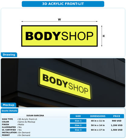 CUSTOM MOCKUP SIGN FOR Susan Barcena