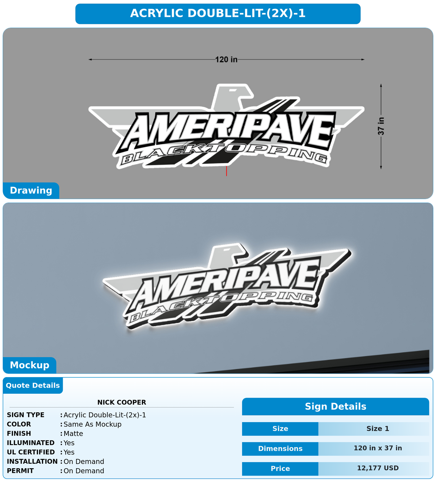 CUSTOM MOCKUP SIGN FOR Nick cooper