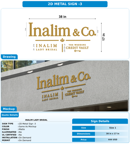CUSTOM MOCKUP SIGN FOR Inalim Lady Bridal