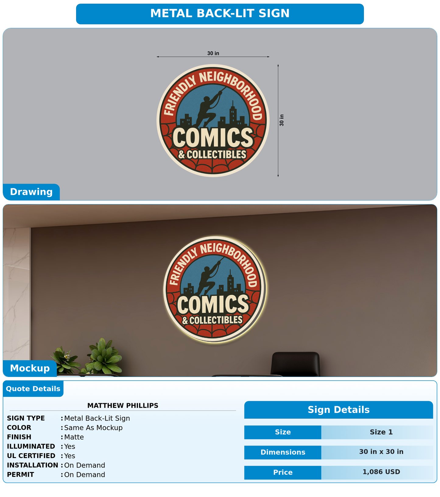 CUSTOM MOCKUP SIGN FOR Matthew Phillips