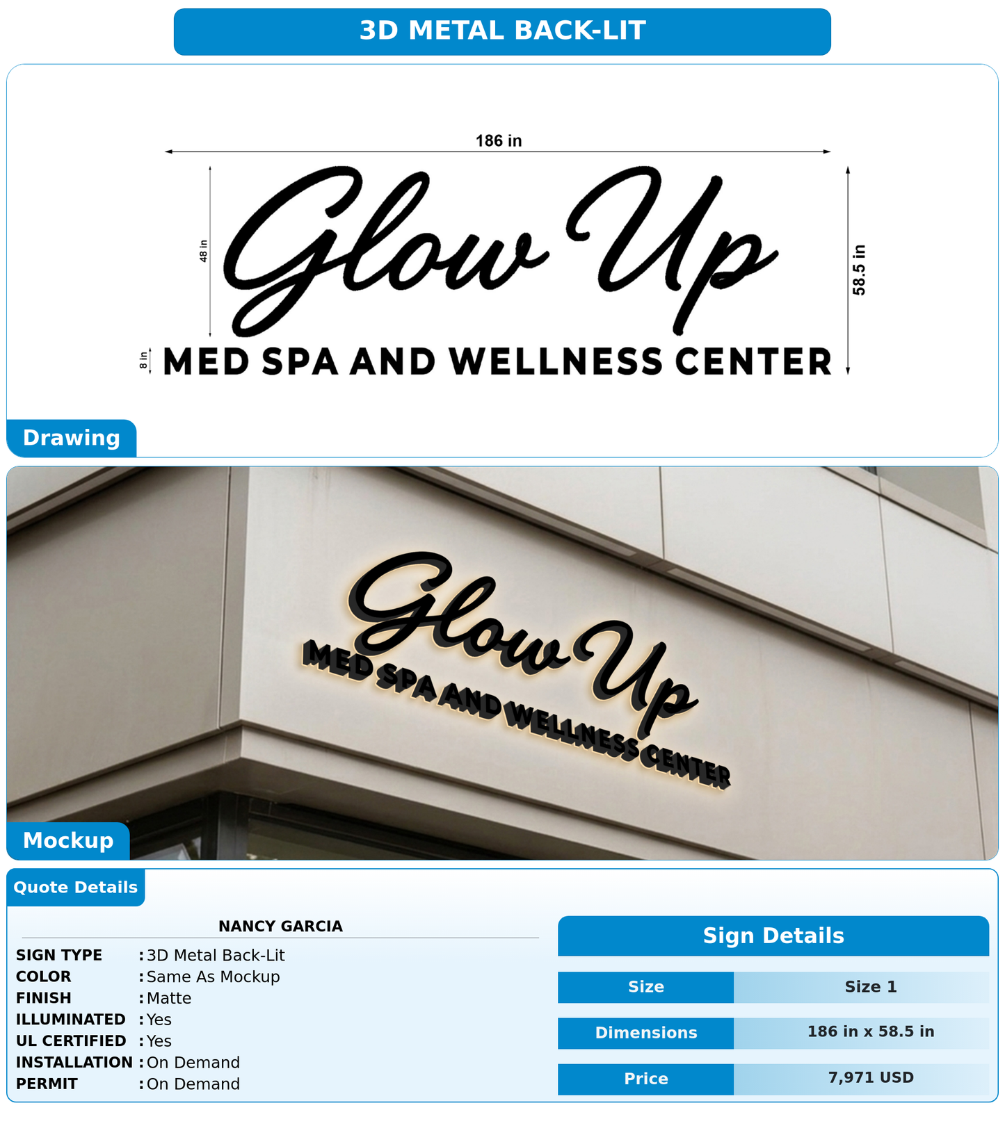 CUSTOM MOCKUP SIGN FOR Nancy Garcia
