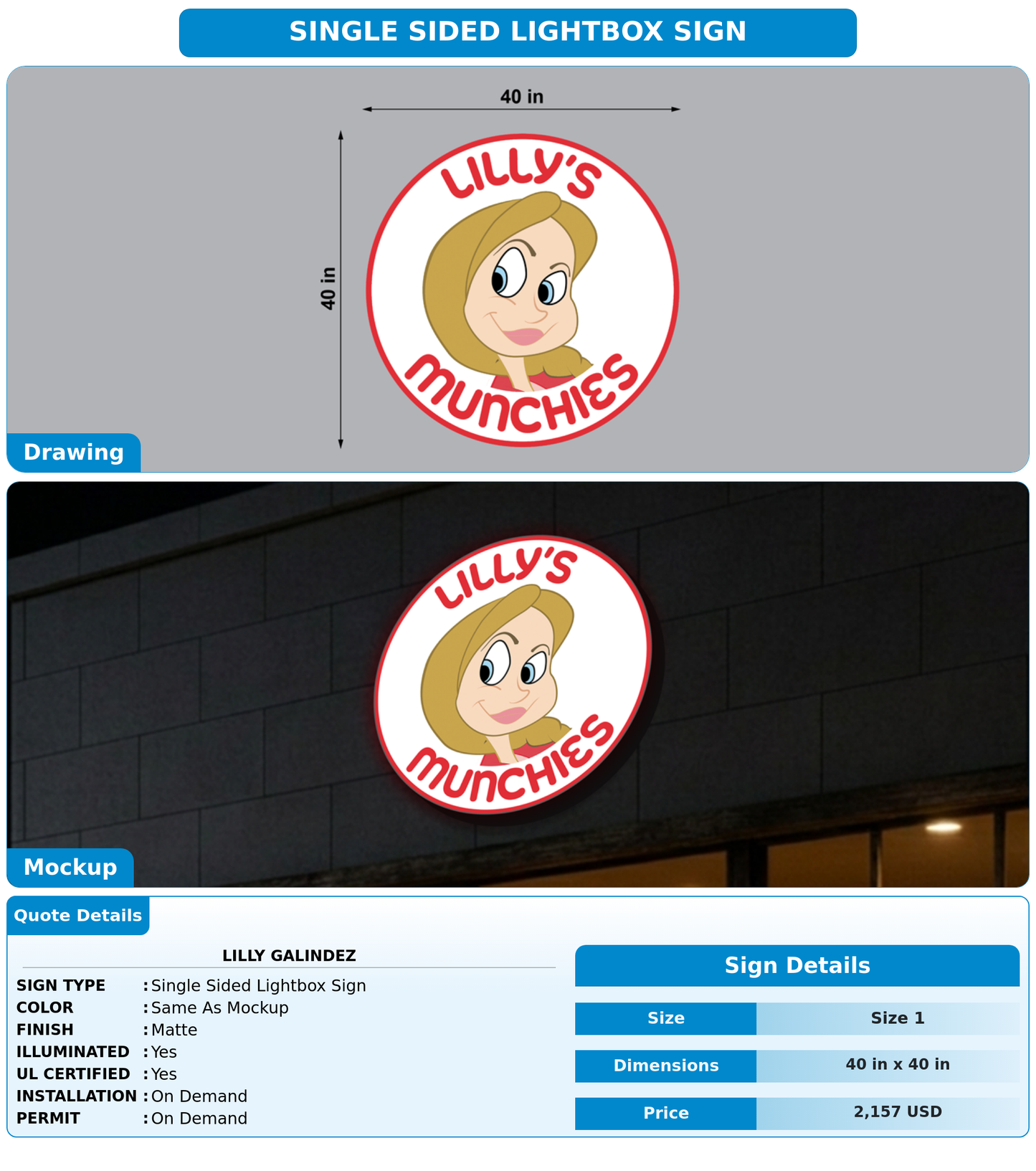 CUSTOM MOCKUP SIGN FOR Lilly Galindez