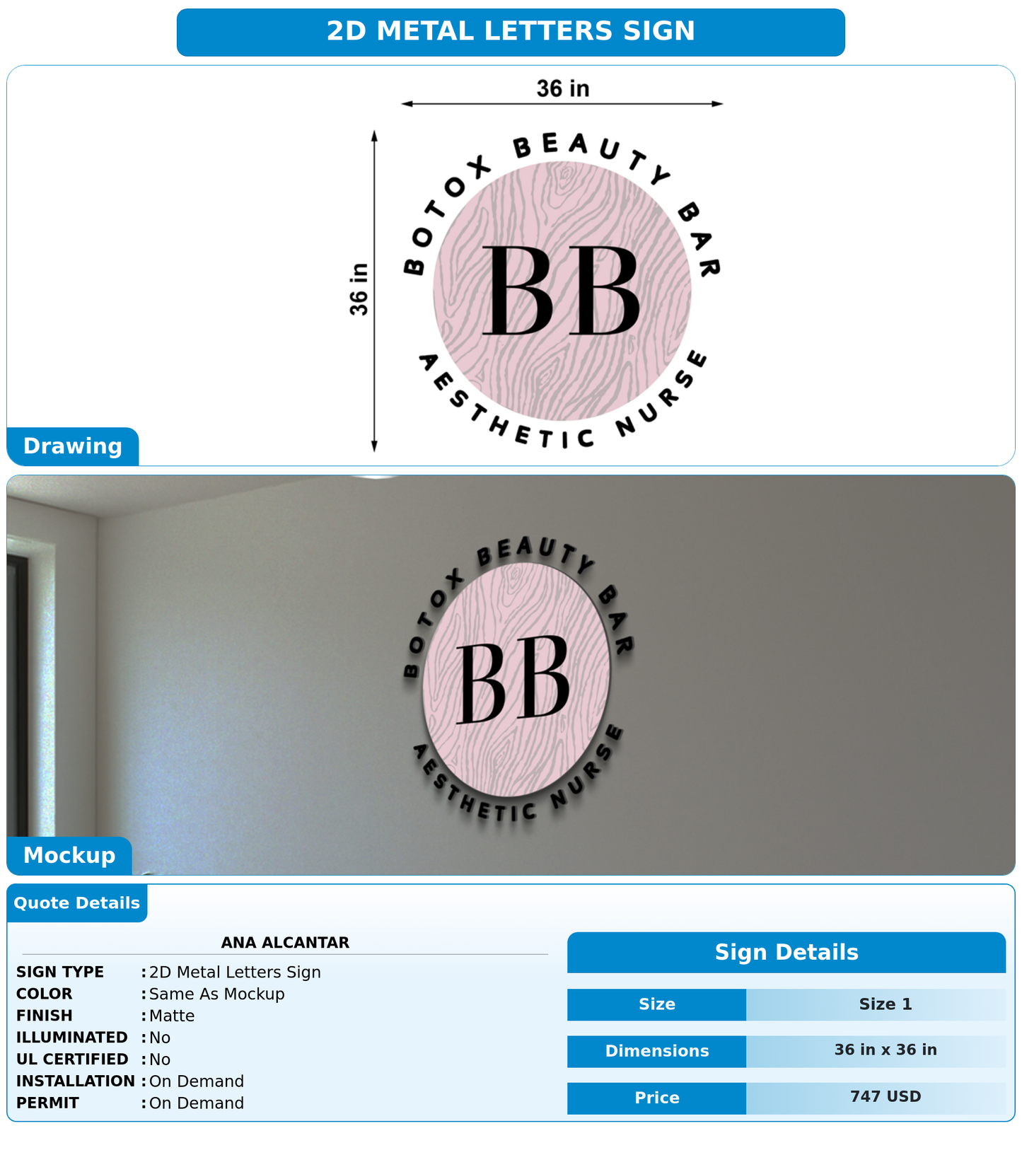 CUSTOM MOCKUP SIGN FOR Ana Alcantar