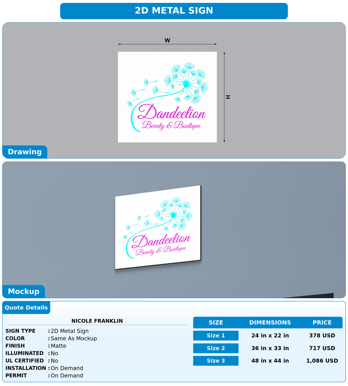 CUSTOM MOCKUP SIGN FOR Nicole Franklin