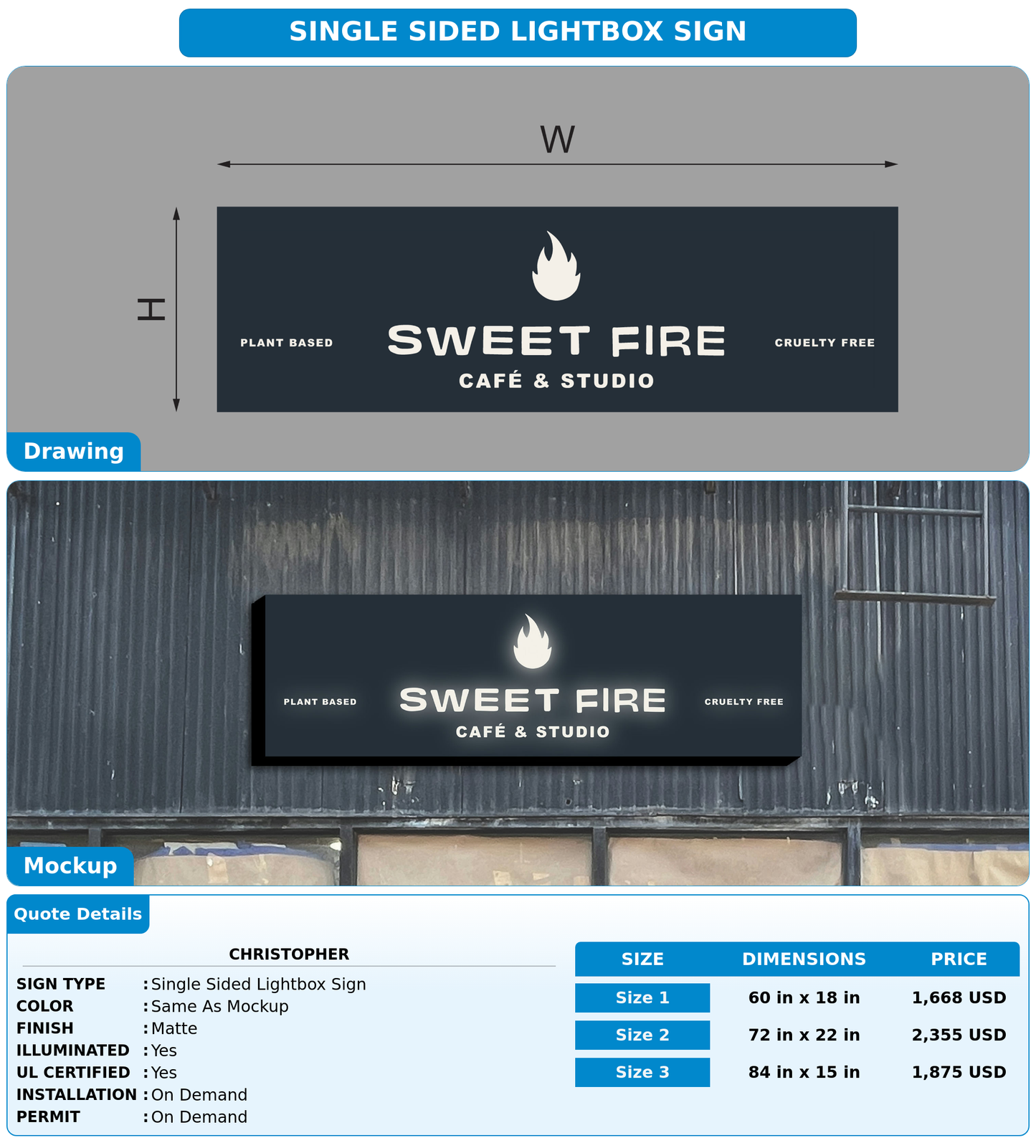 CUSTOM MOCKUP SIGN FOR Christopher