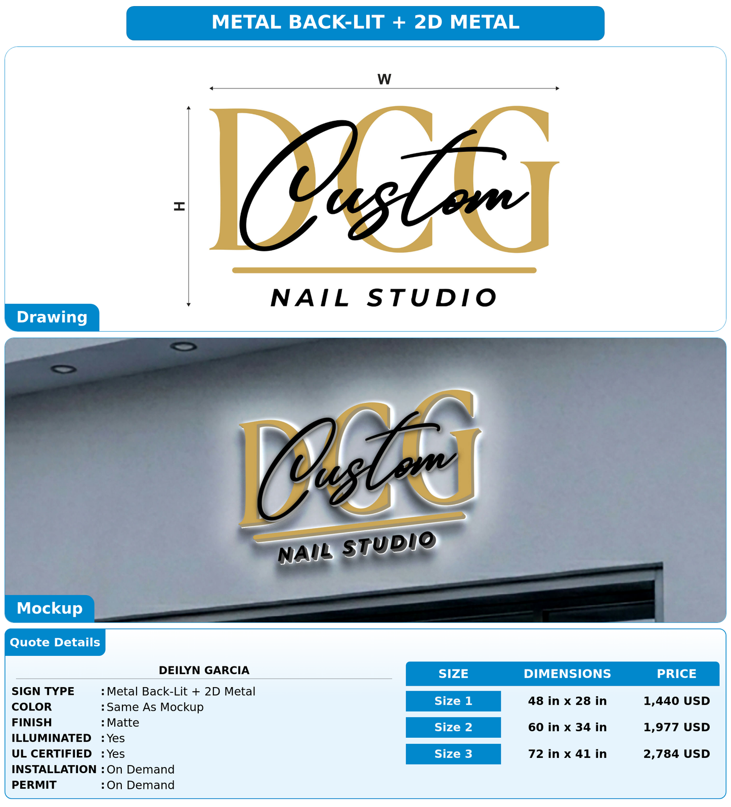 CUSTOM MOCKUP SIGN FOR Deilyn Garcia