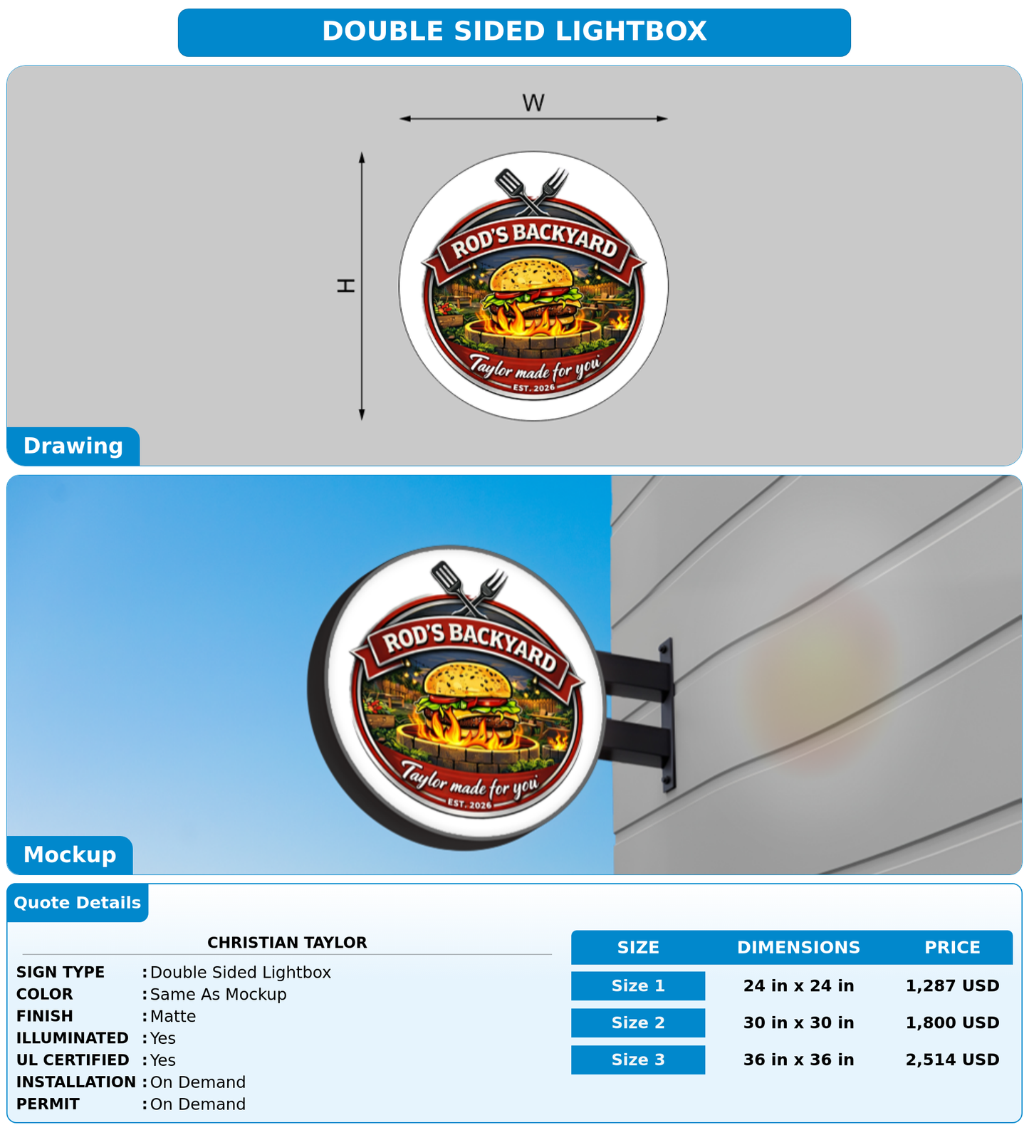 CUSTOM MOCKUP SIGN FOR Christian taylor