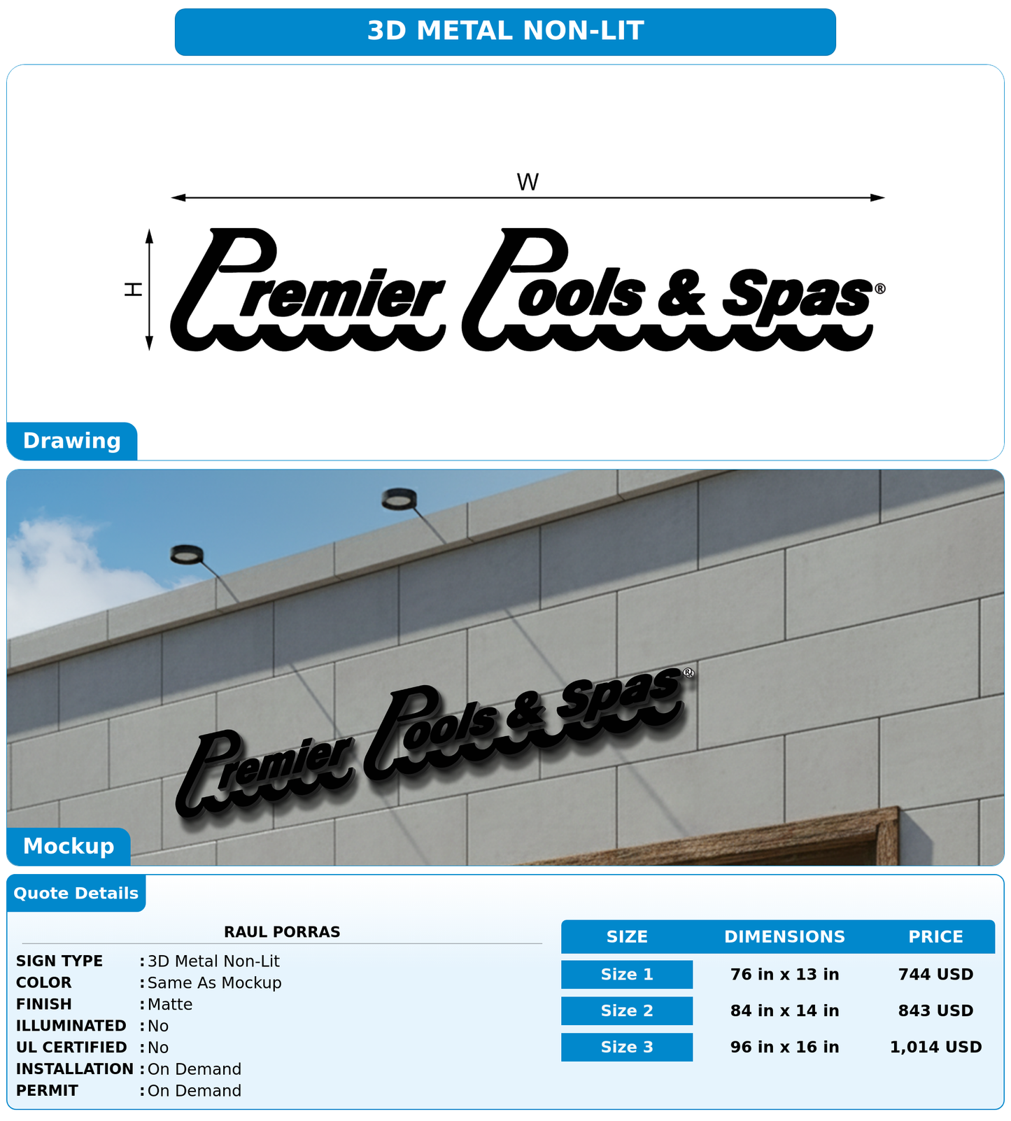 CUSTOM MOCKUP SIGN FOR Raul Porras