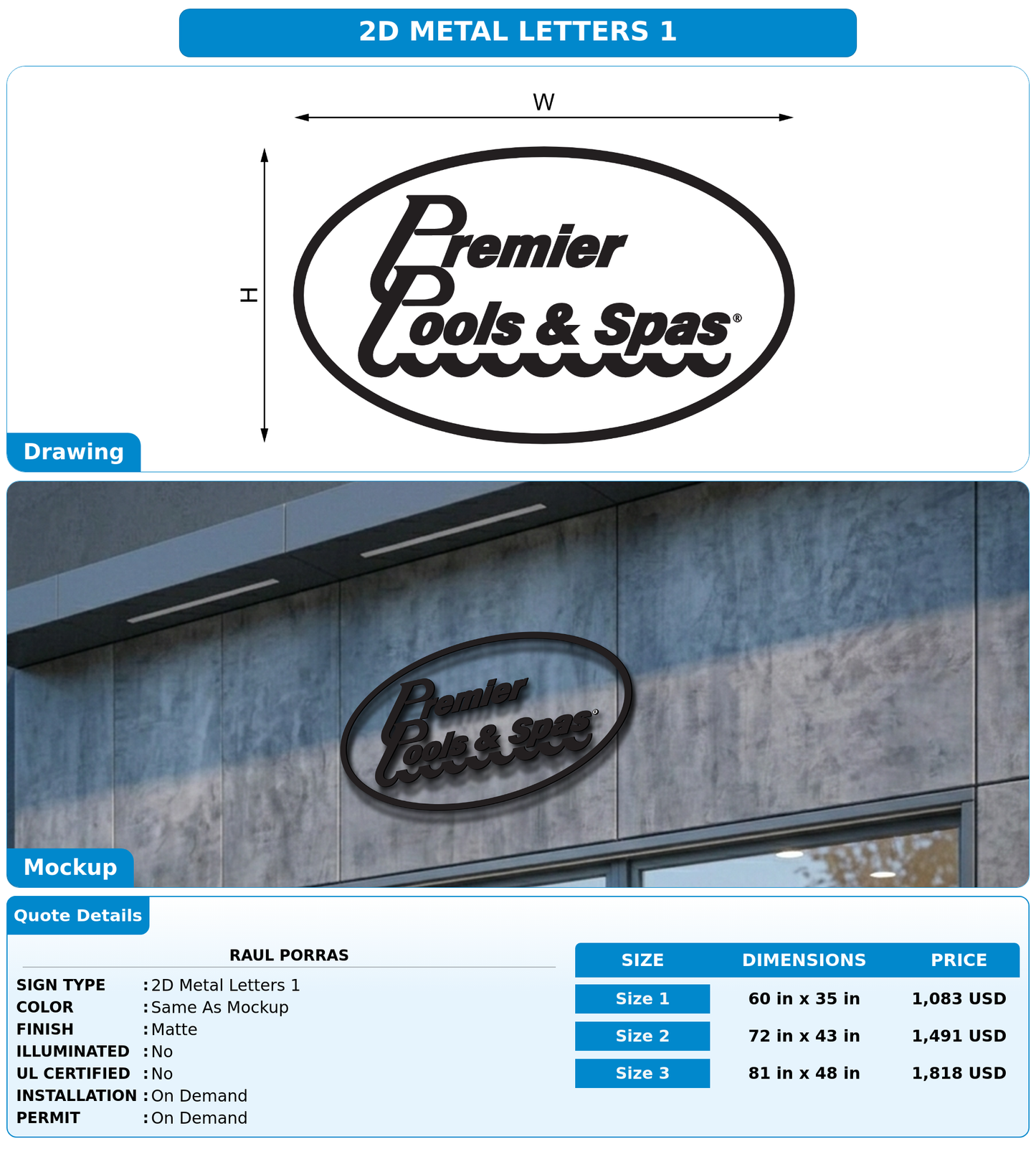 CUSTOM MOCKUP SIGN FOR Raul Porras