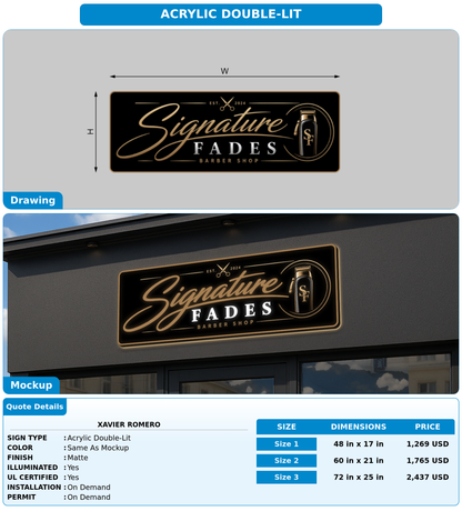 CUSTOM MOCKUP SIGN FOR Xavier Romero