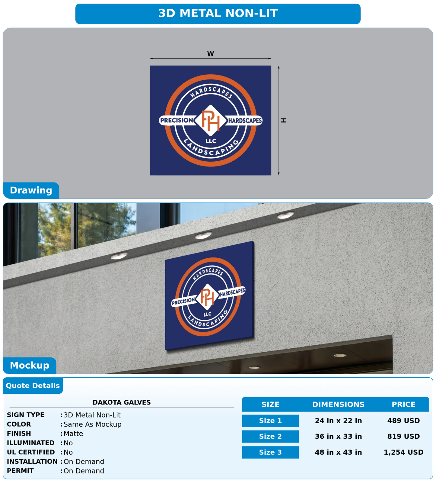 CUSTOM MOCKUP SIGN FOR Dakota galves