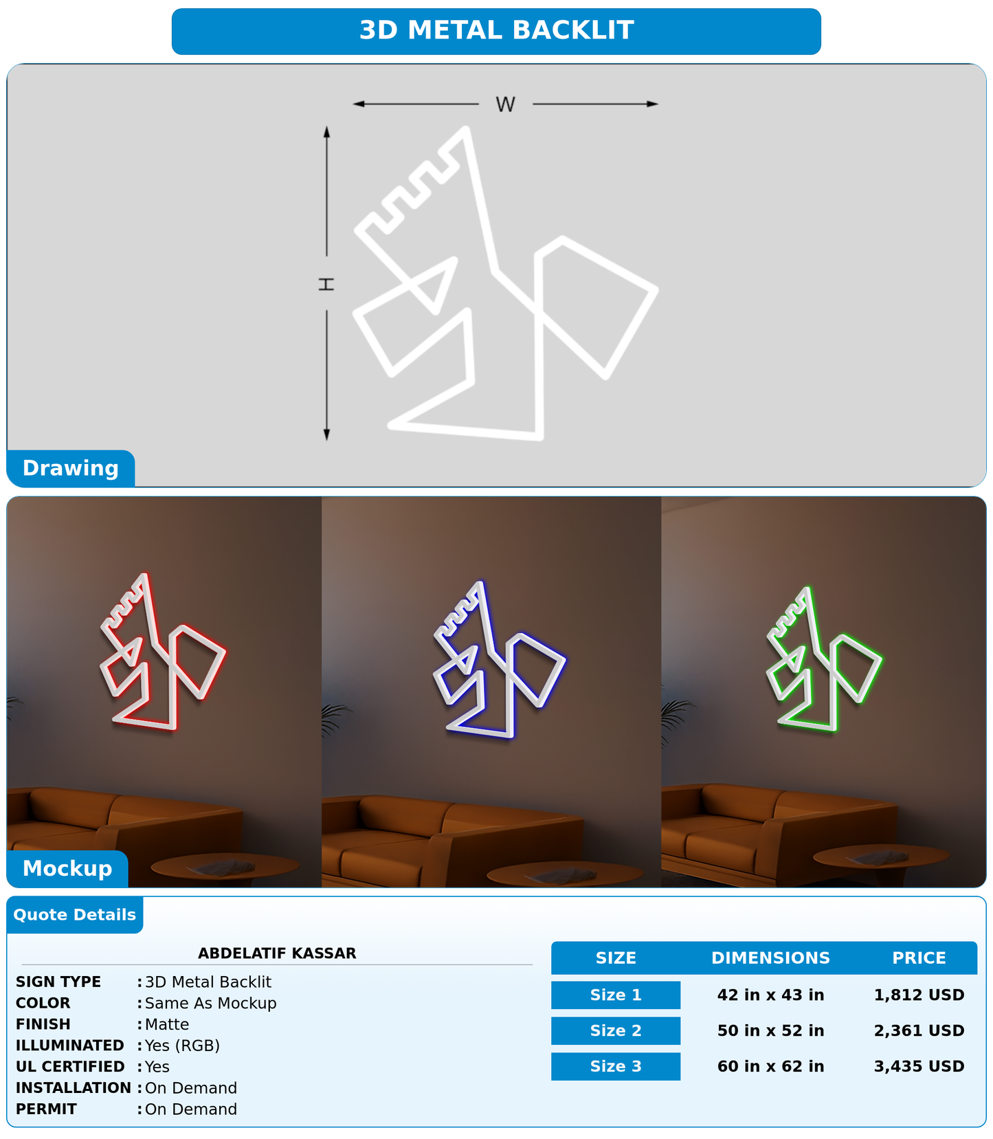 CUSTOM MOCKUP SIGN FOR Abdelatif Kassar