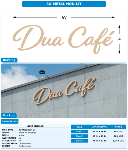 CUSTOM MOCKUP SIGN FOR Odea Shallari