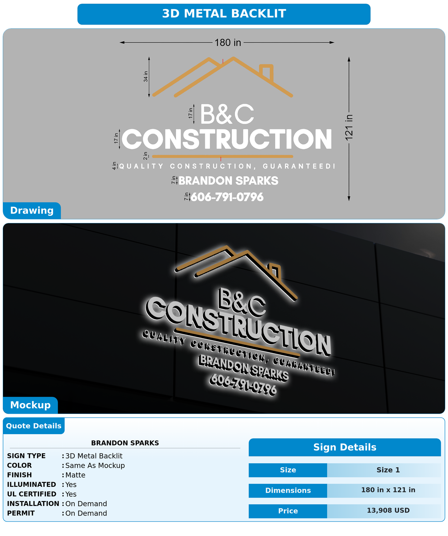 CUSTOM MOCKUP SIGN FOR Brandon sparks