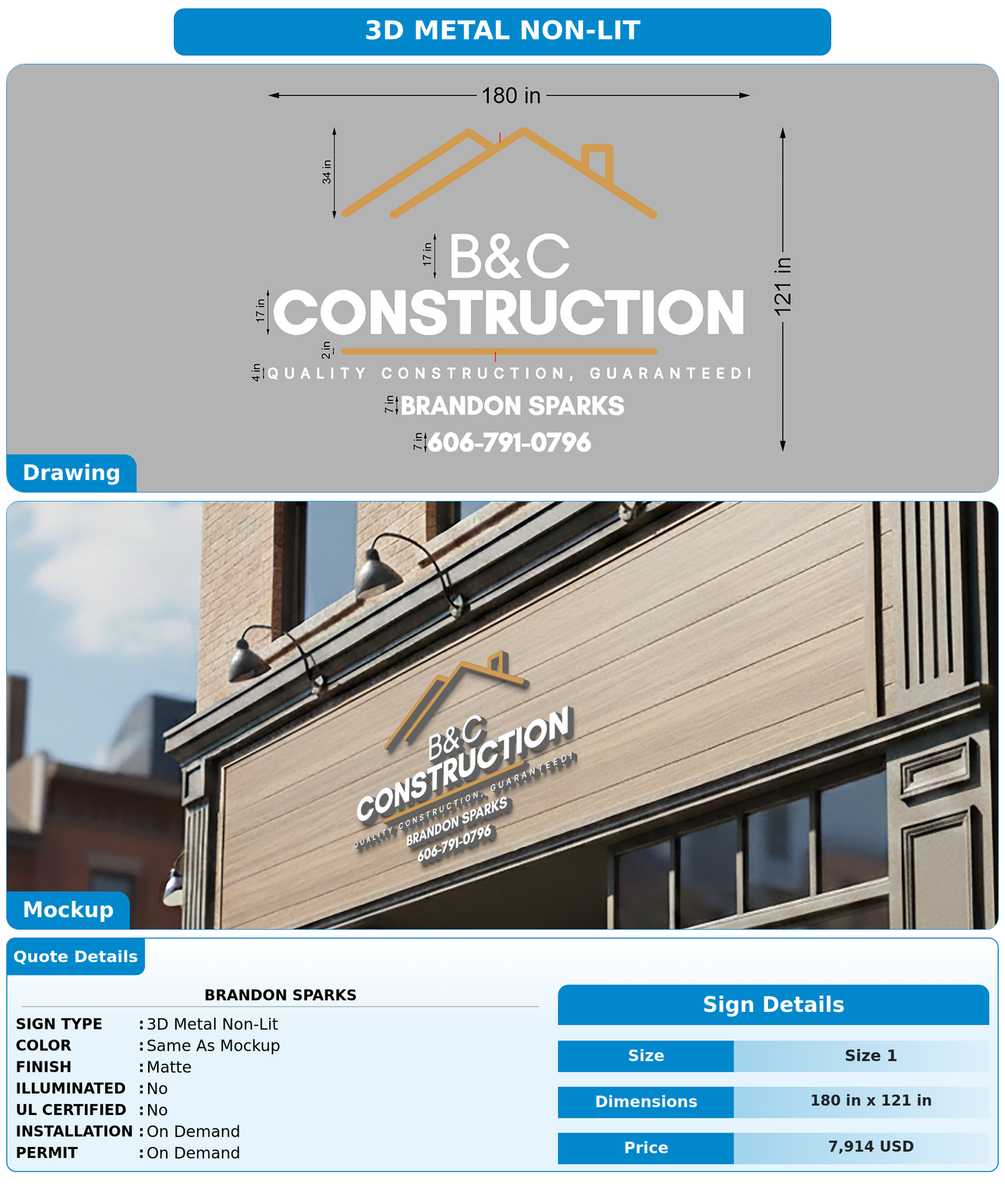 CUSTOM MOCKUP SIGN FOR Brandon sparks