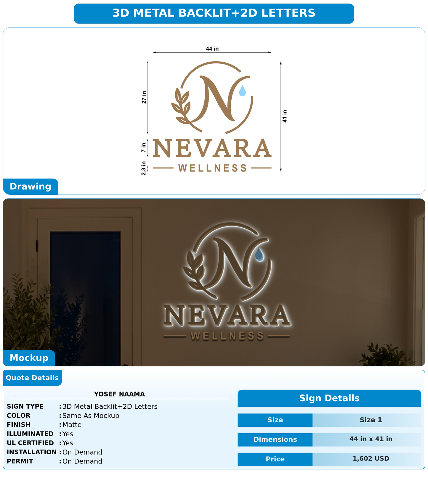 CUSTOM MOCKUP SIGN FOR Yosef naama