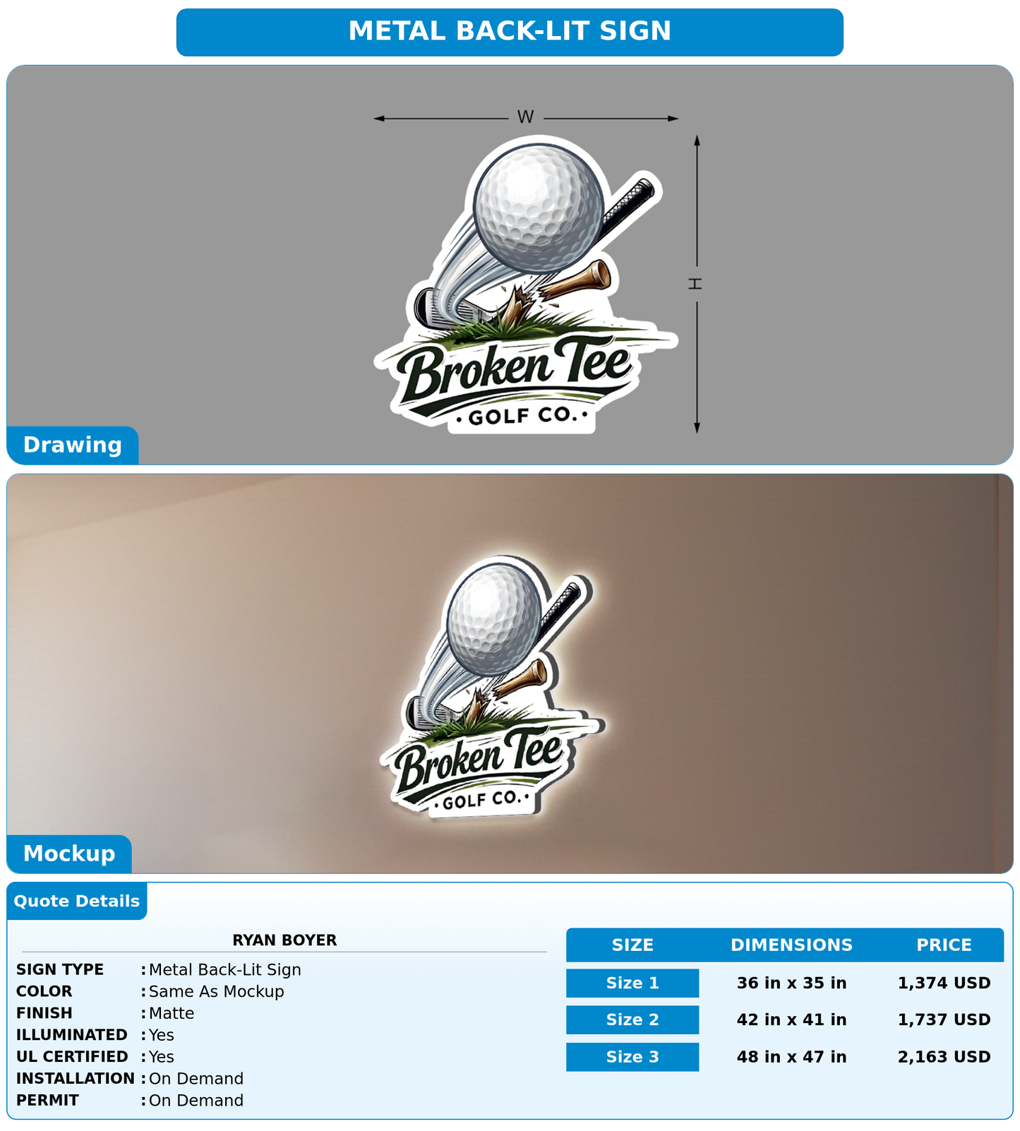 CUSTOM MOCKUP SIGN FOR Ryan Boyer