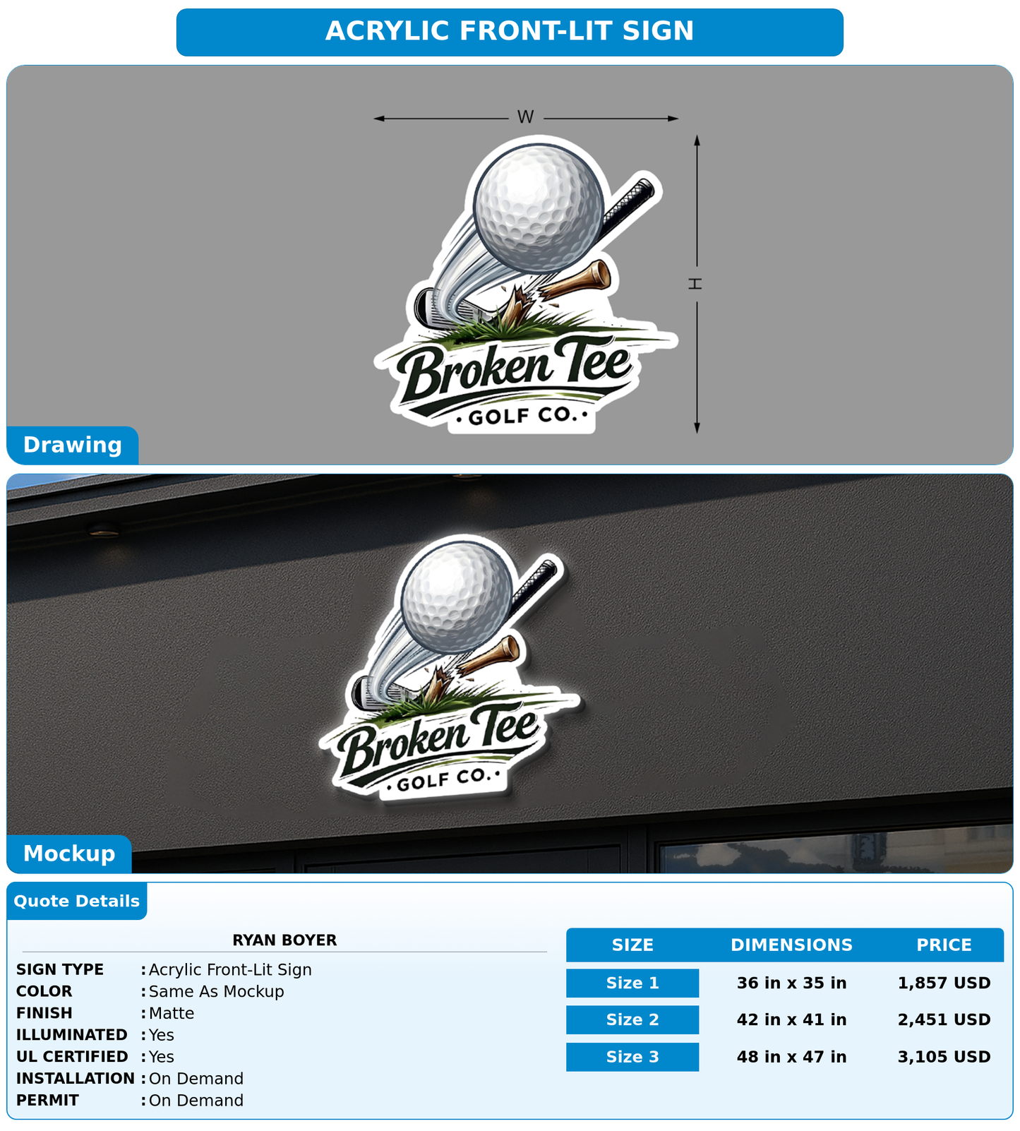 CUSTOM MOCKUP SIGN FOR Ryan Boyer