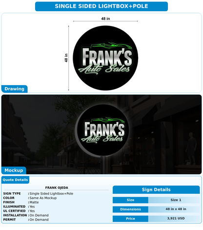 CUSTOM MOCKUP SIGN FOR Frank Ojeda