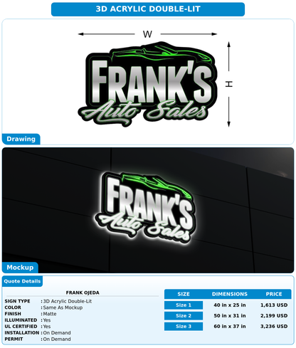 CUSTOM MOCKUP SIGN FOR Frank Ojeda
