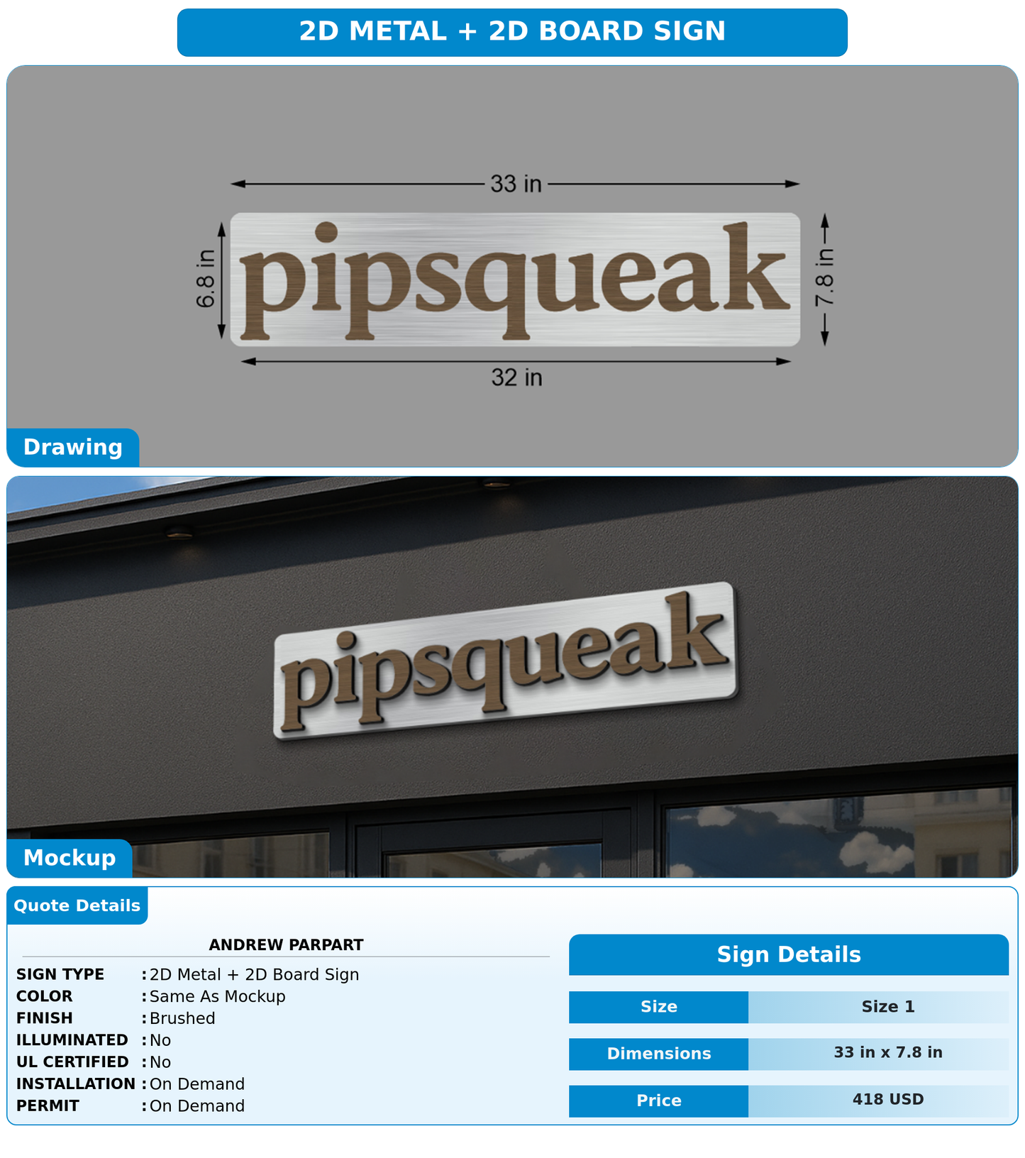 CUSTOM MOCKUP SIGN FOR Andrew Parpart
