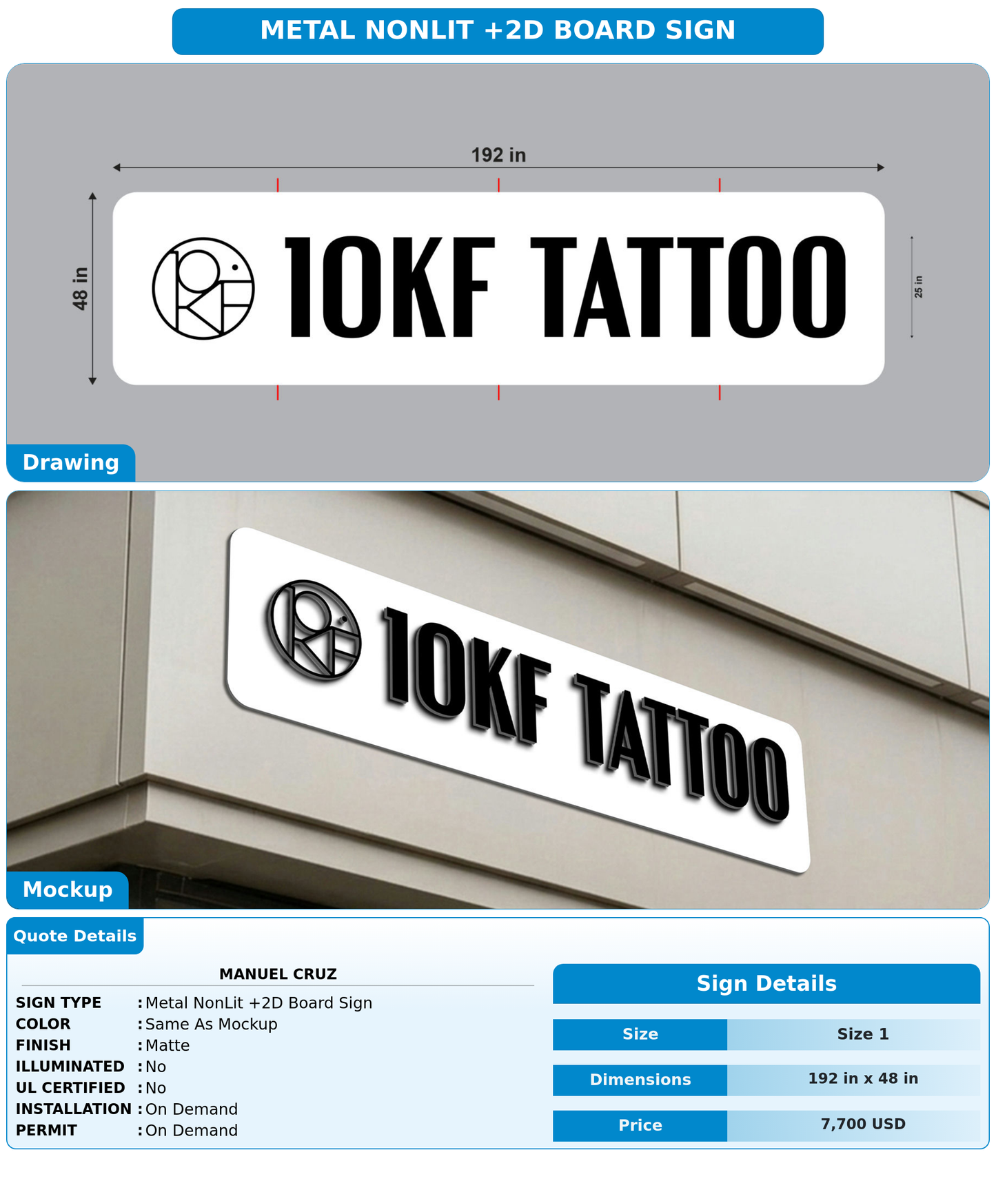 CUSTOM MOCKUP SIGN FOR Manuel cruz