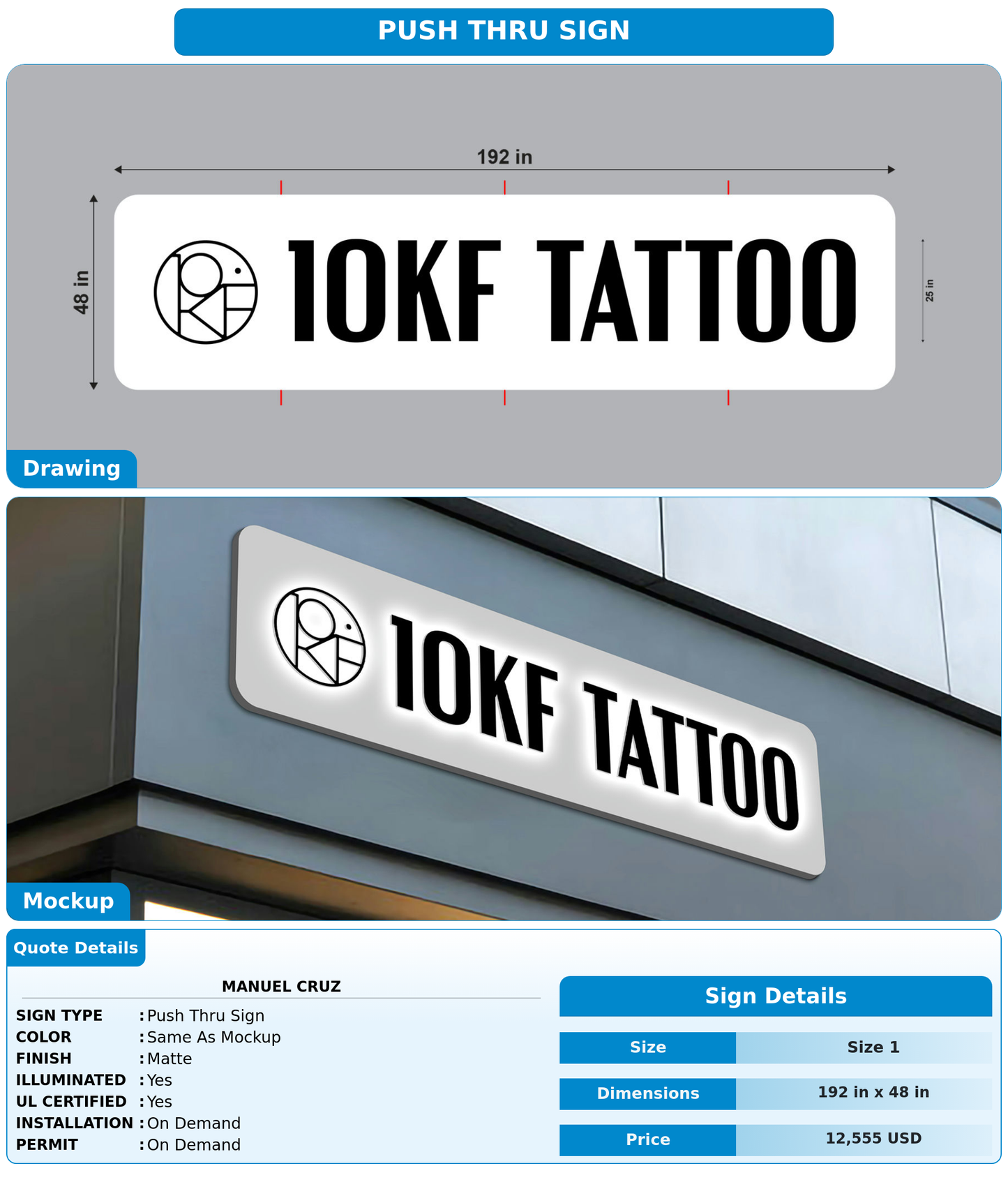 CUSTOM MOCKUP SIGN FOR Manuel cruz