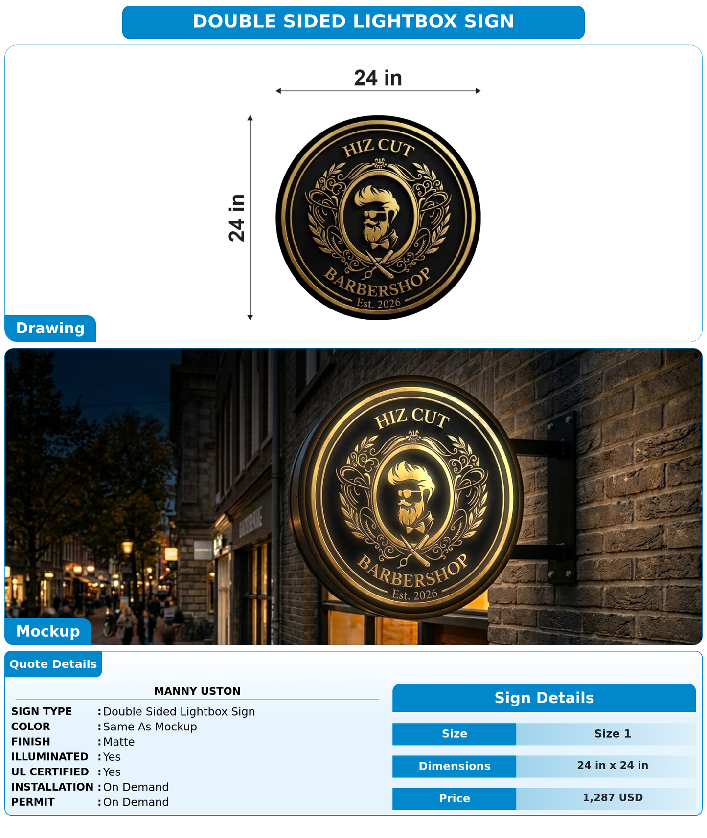 CUSTOM MOCKUP SIGN FOR Manny Uston