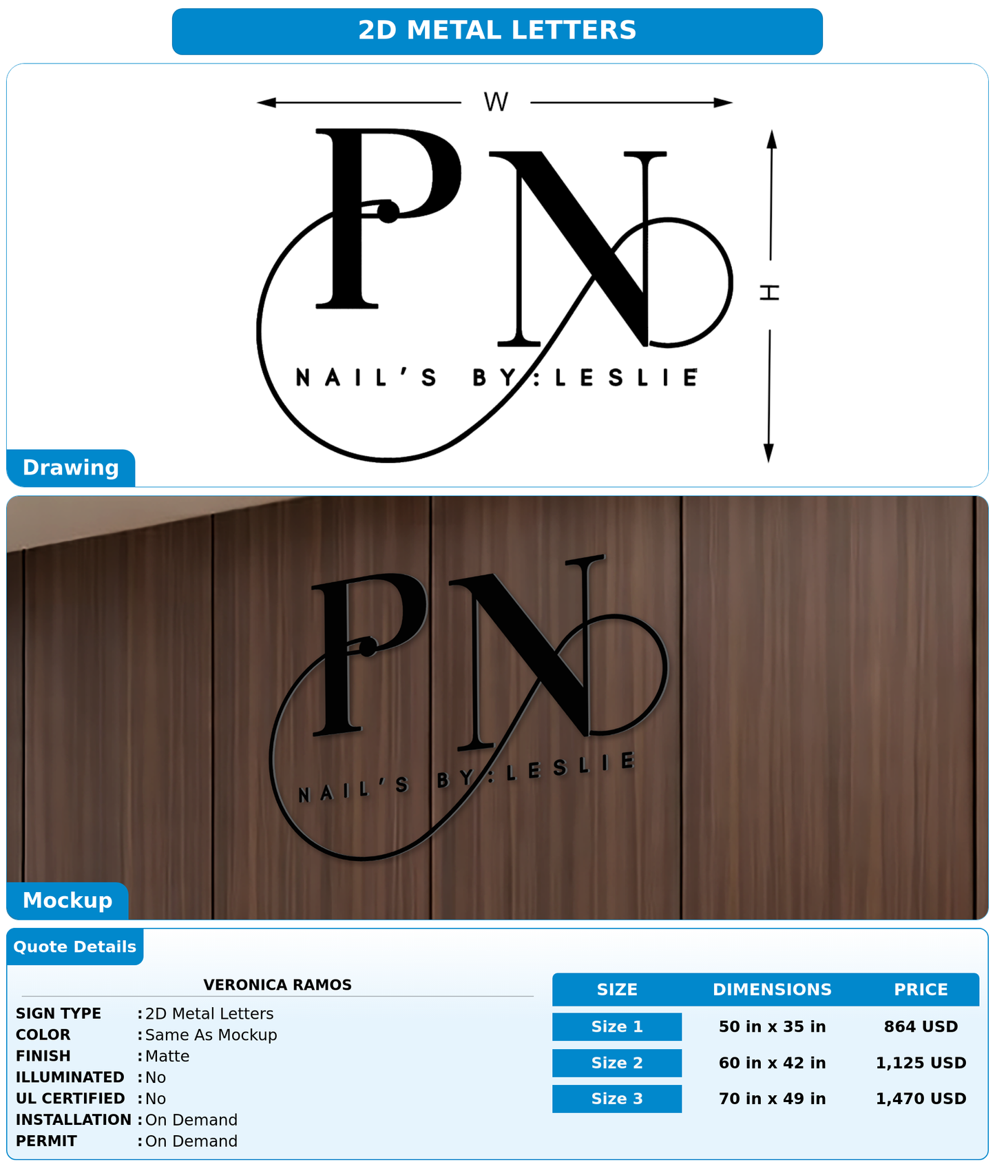CUSTOM MOCKUP SIGN FOR Veronica Ramos