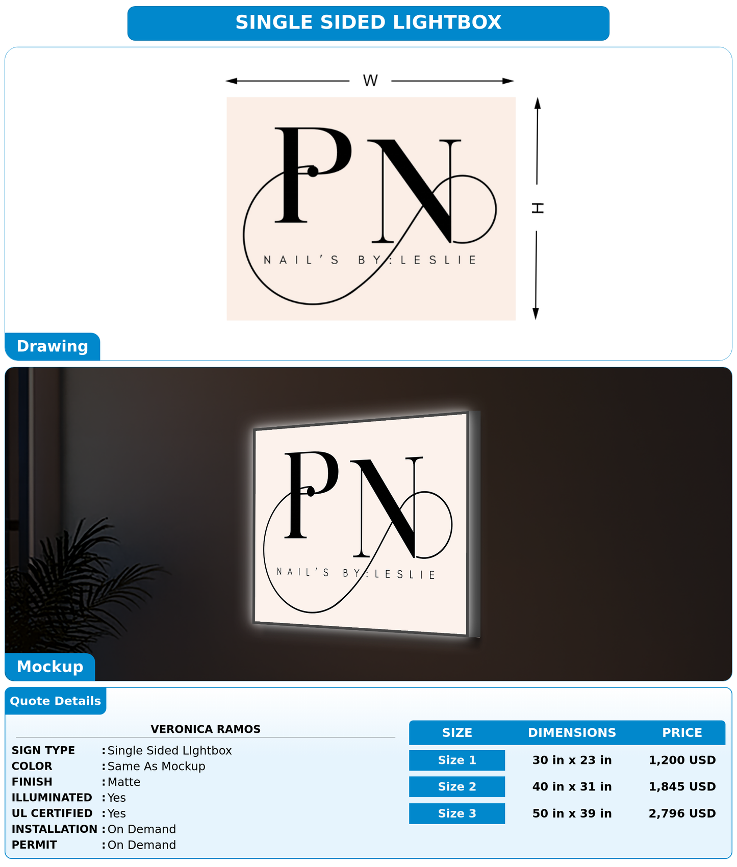 CUSTOM MOCKUP SIGN FOR Veronica Ramos