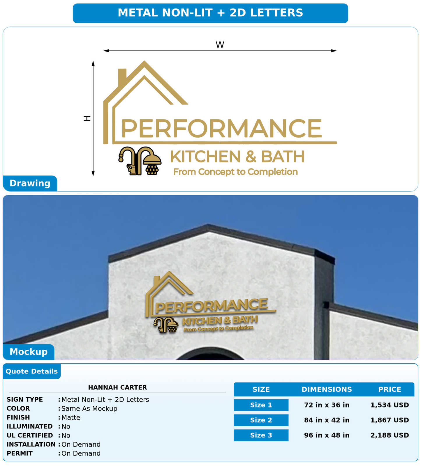 CUSTOM MOCKUP SIGN FOR Hannah Carter