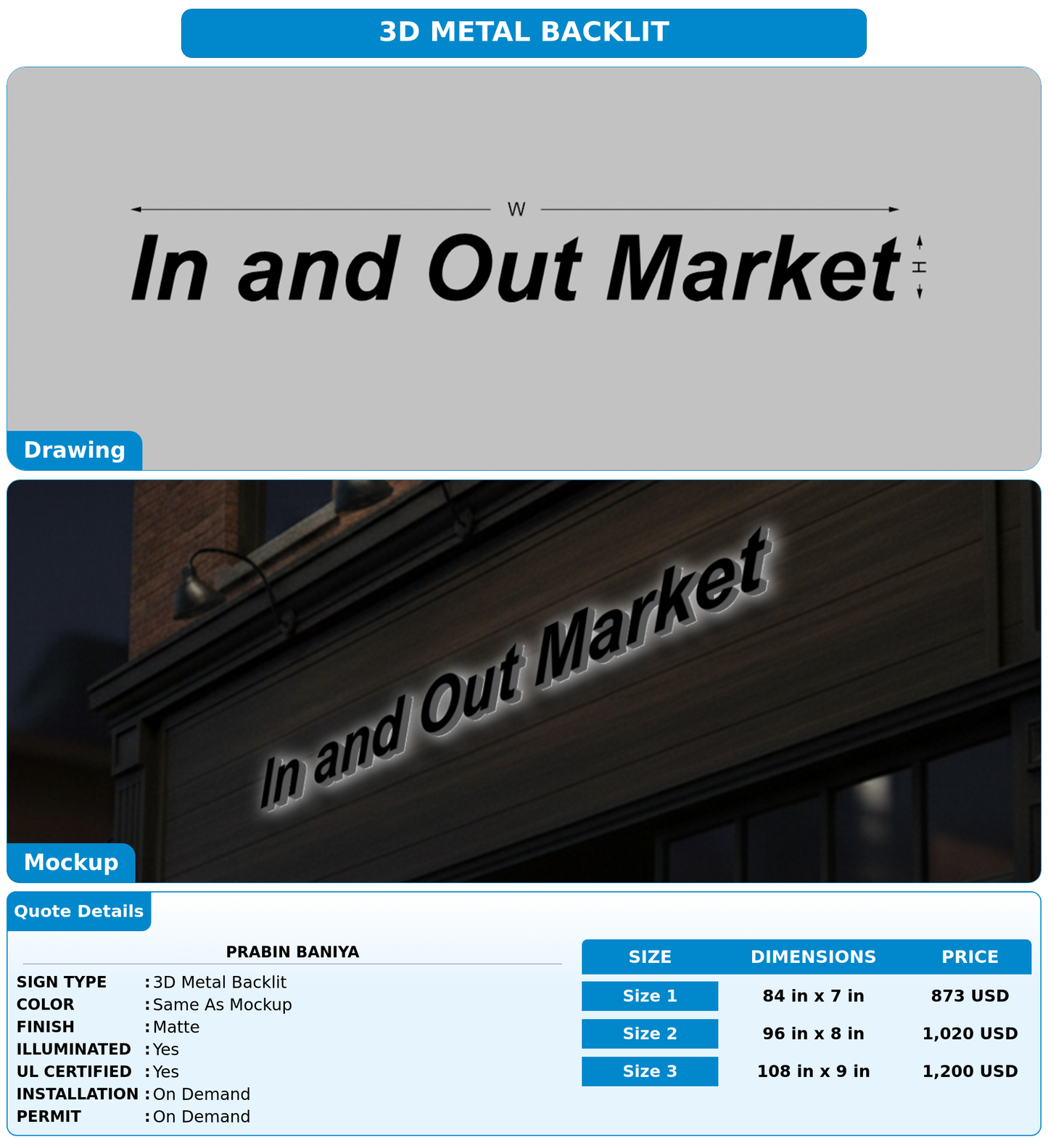 CUSTOM MOCKUP SIGN FOR Prabin Baniya