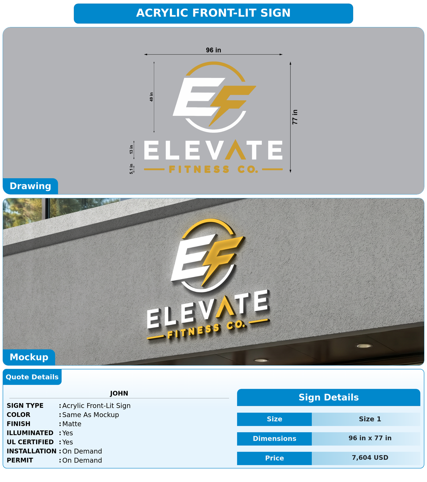 CUSTOM MOCKUP SIGN FOR John