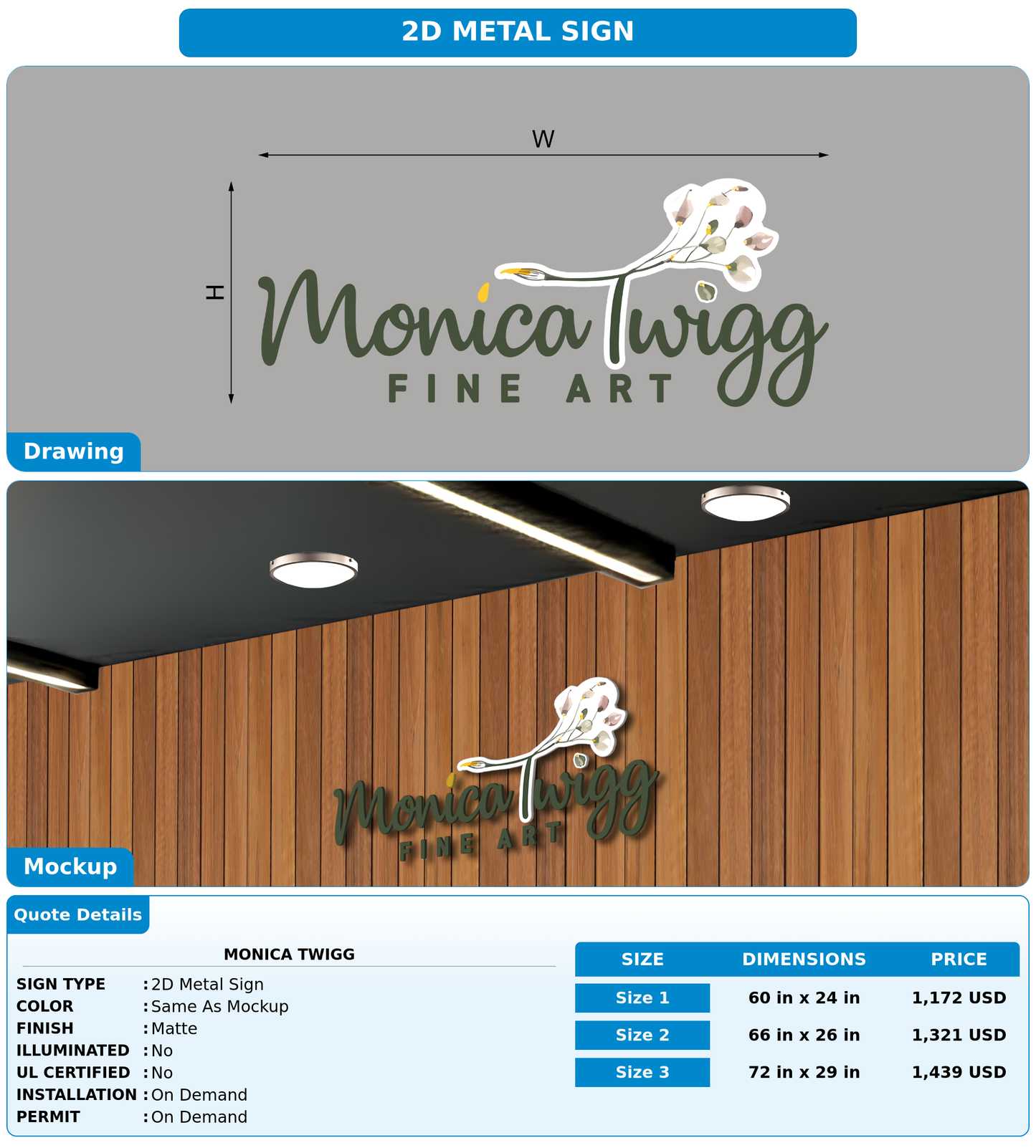 CUSTOM MOCKUP SIGN FOR Monica Twigg