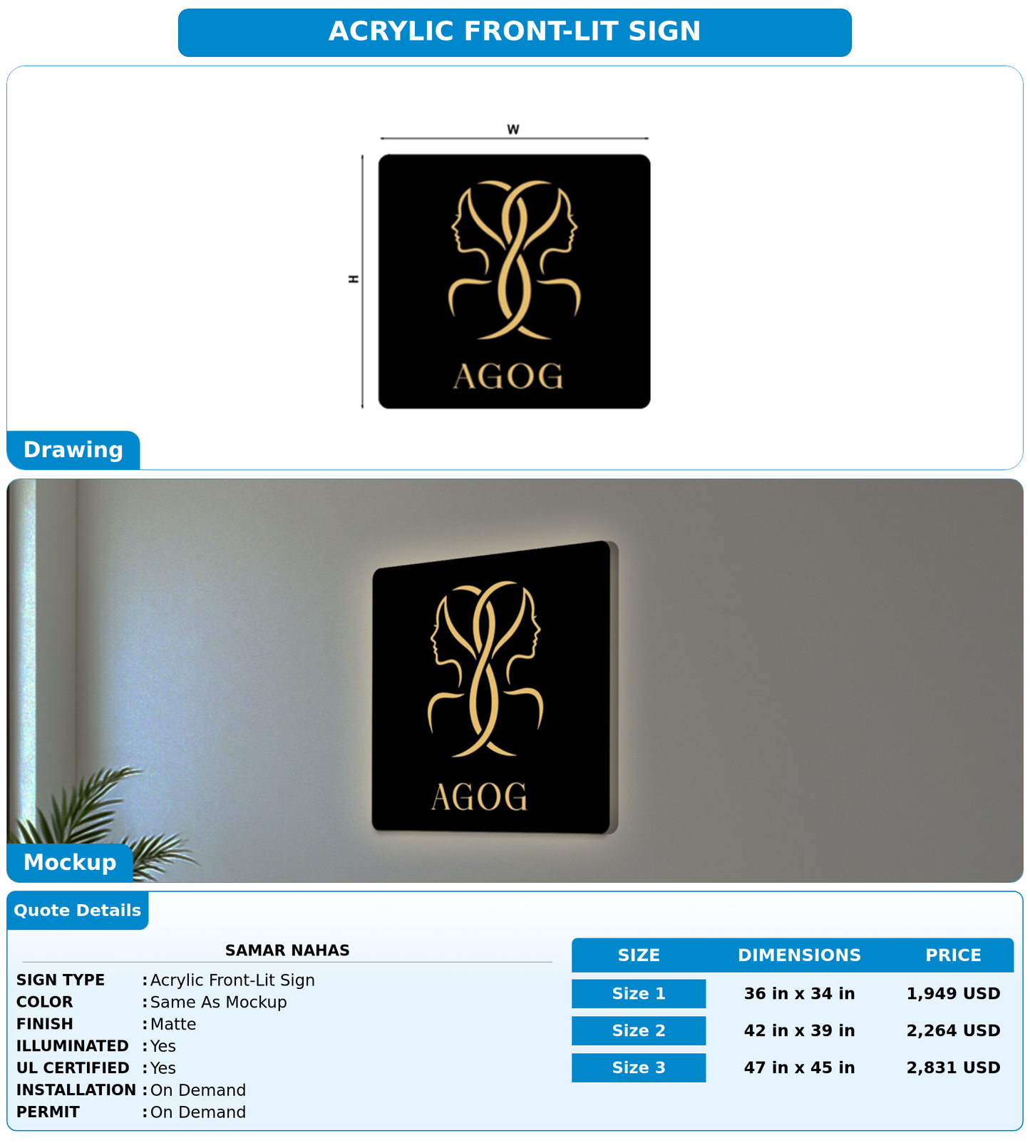 CUSTOM MOCKUP SIGN FOR Samar Nahas