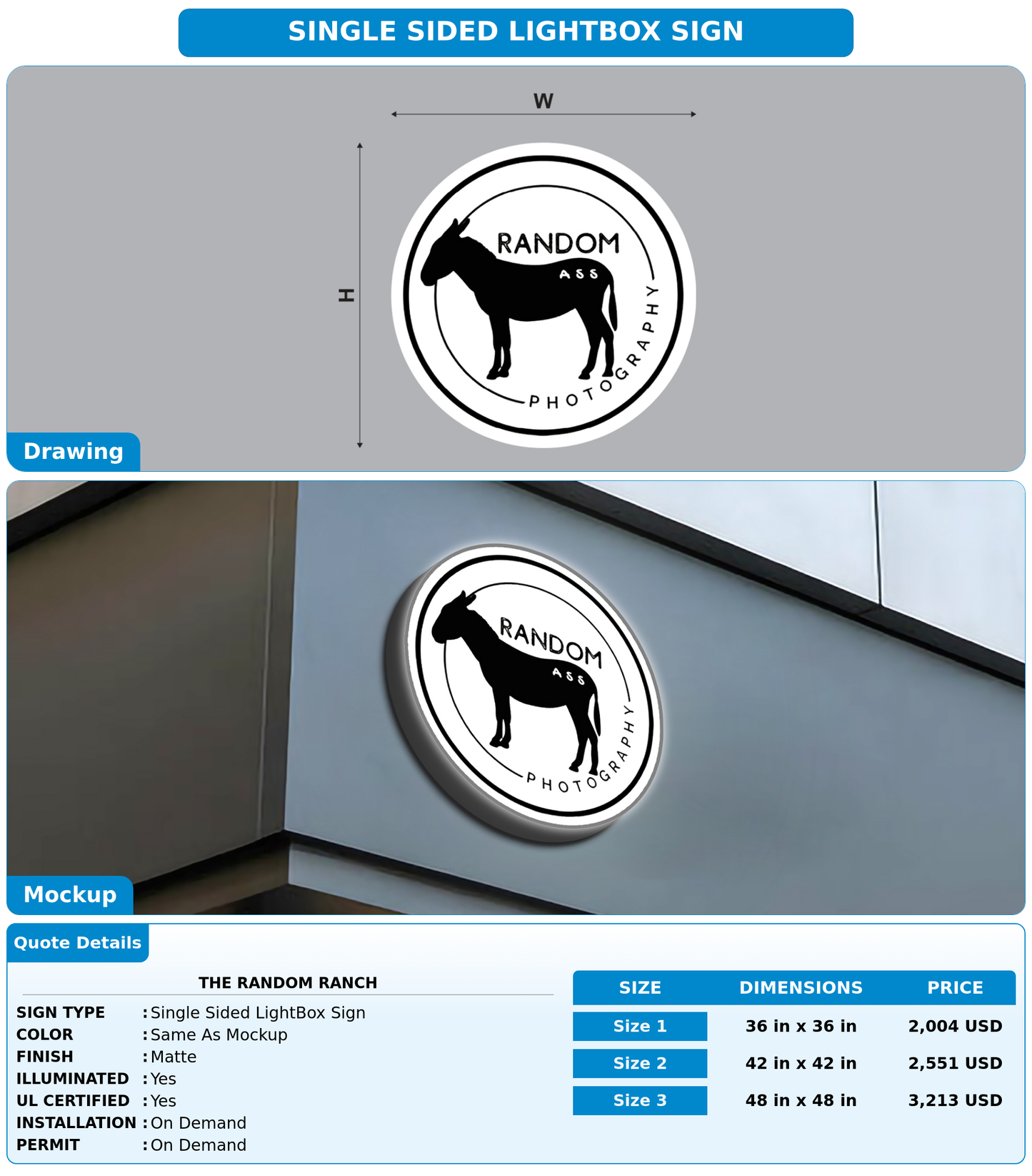 CUSTOM MOCKUP SIGN FOR The Random Ranch