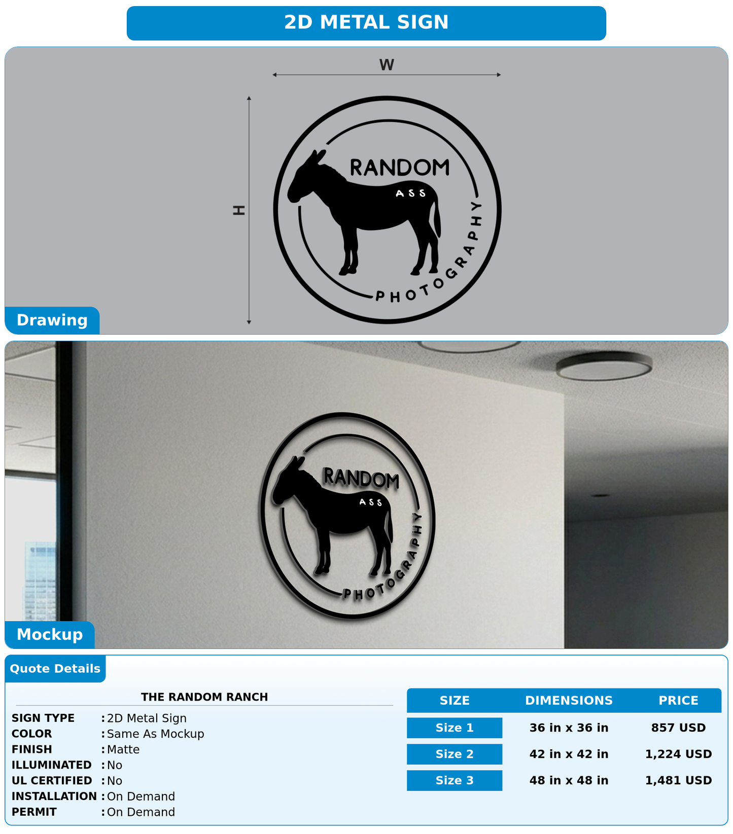 CUSTOM MOCKUP SIGN FOR The Random Ranch