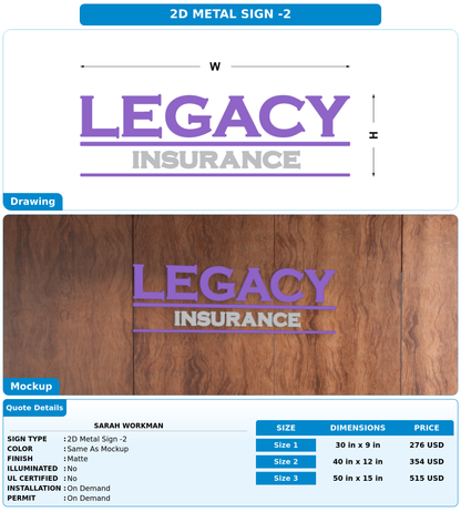 CUSTOM MOCKUP SIGN FOR Sarah Workman