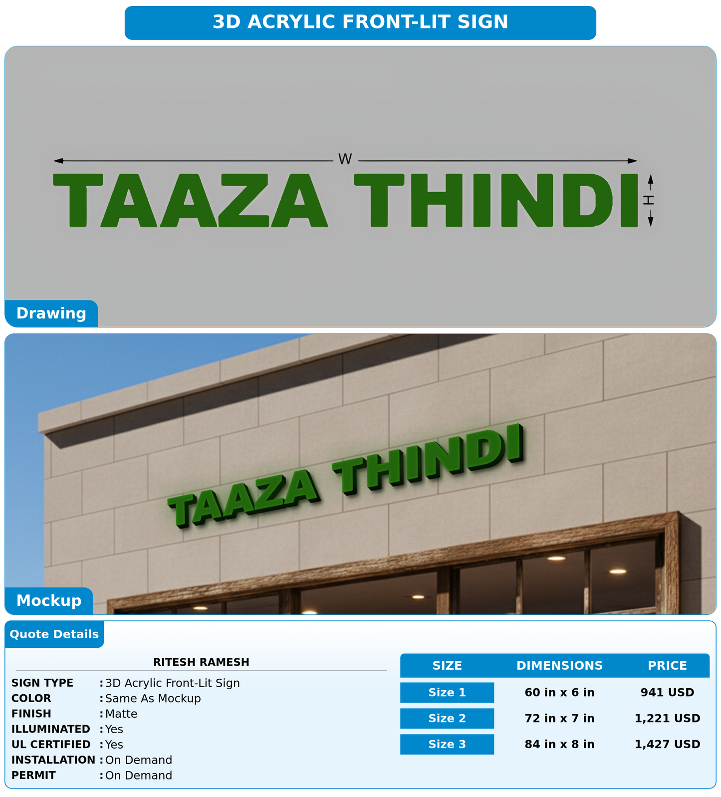 CUSTOM MOCKUP SIGN FOR Ritesh Ramesh