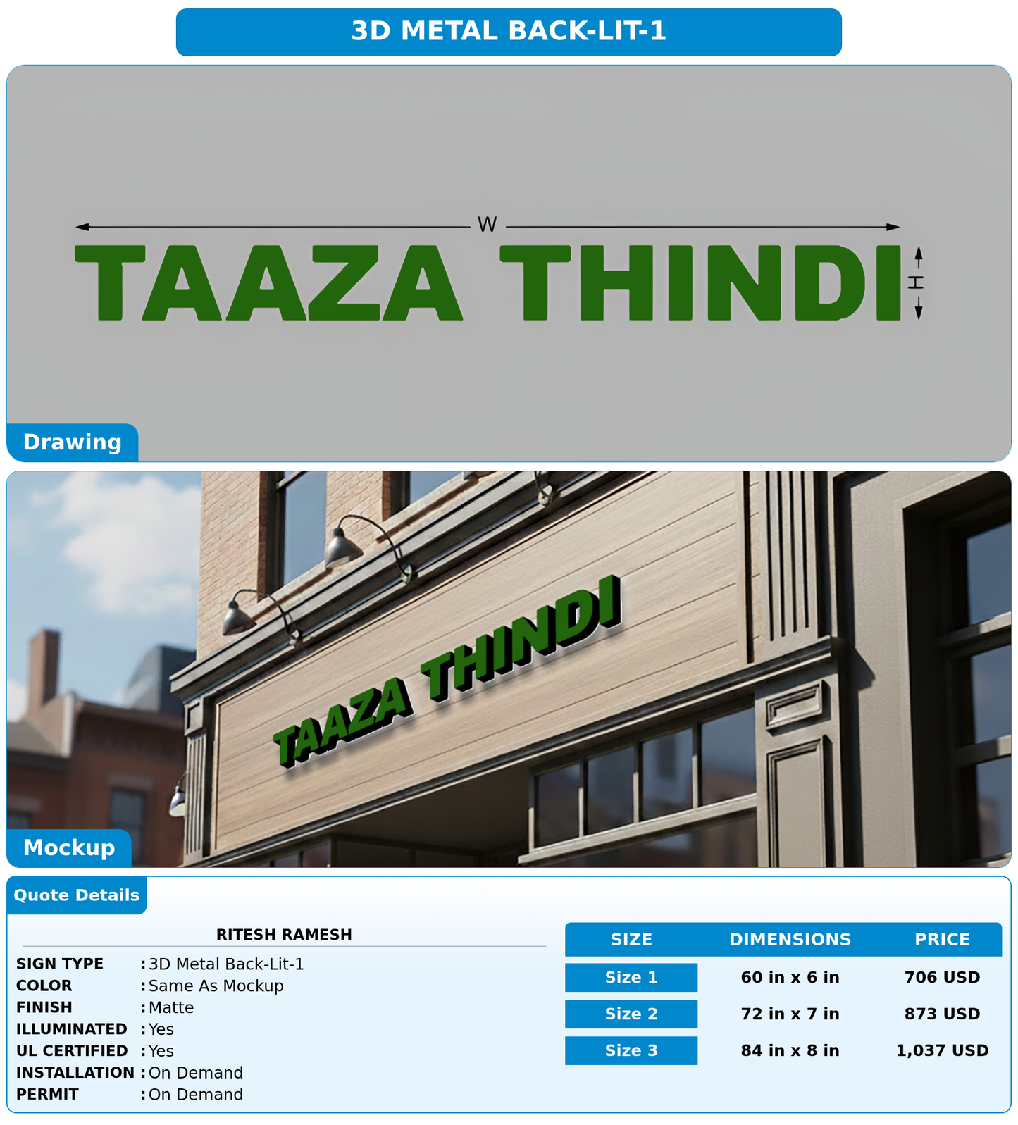 CUSTOM MOCKUP SIGN FOR Ritesh Ramesh