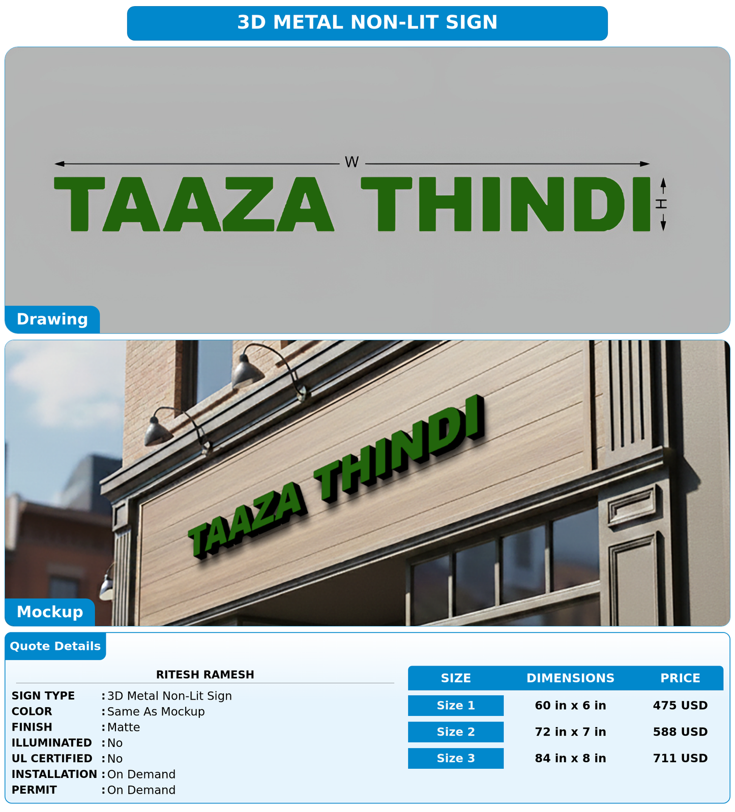 CUSTOM MOCKUP SIGN FOR Ritesh Ramesh