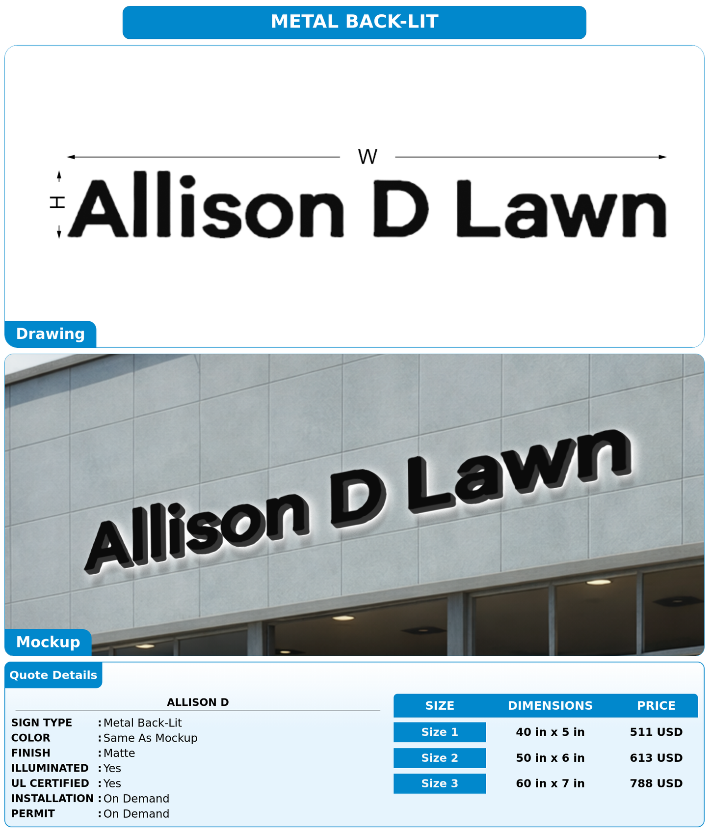 CUSTOM MOCKUP SIGN FOR Allison D