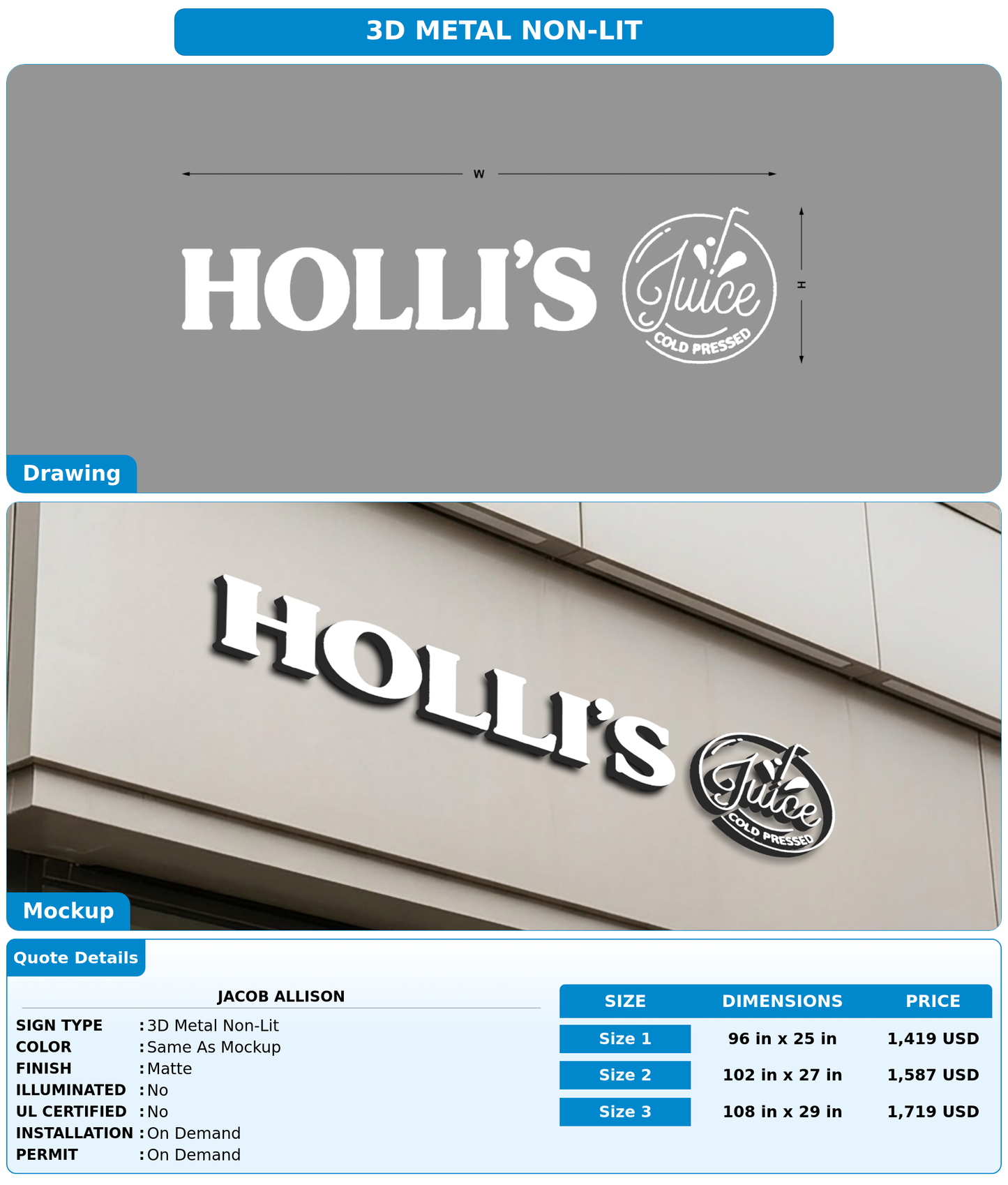 CUSTOM MOCKUP SIGN FOR Jacob Allison