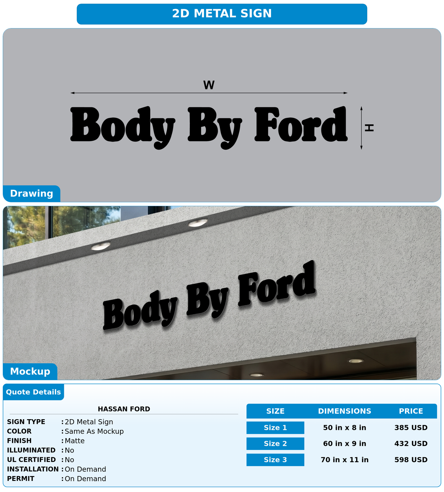 CUSTOM MOCKUP SIGN FOR Hassan Ford
