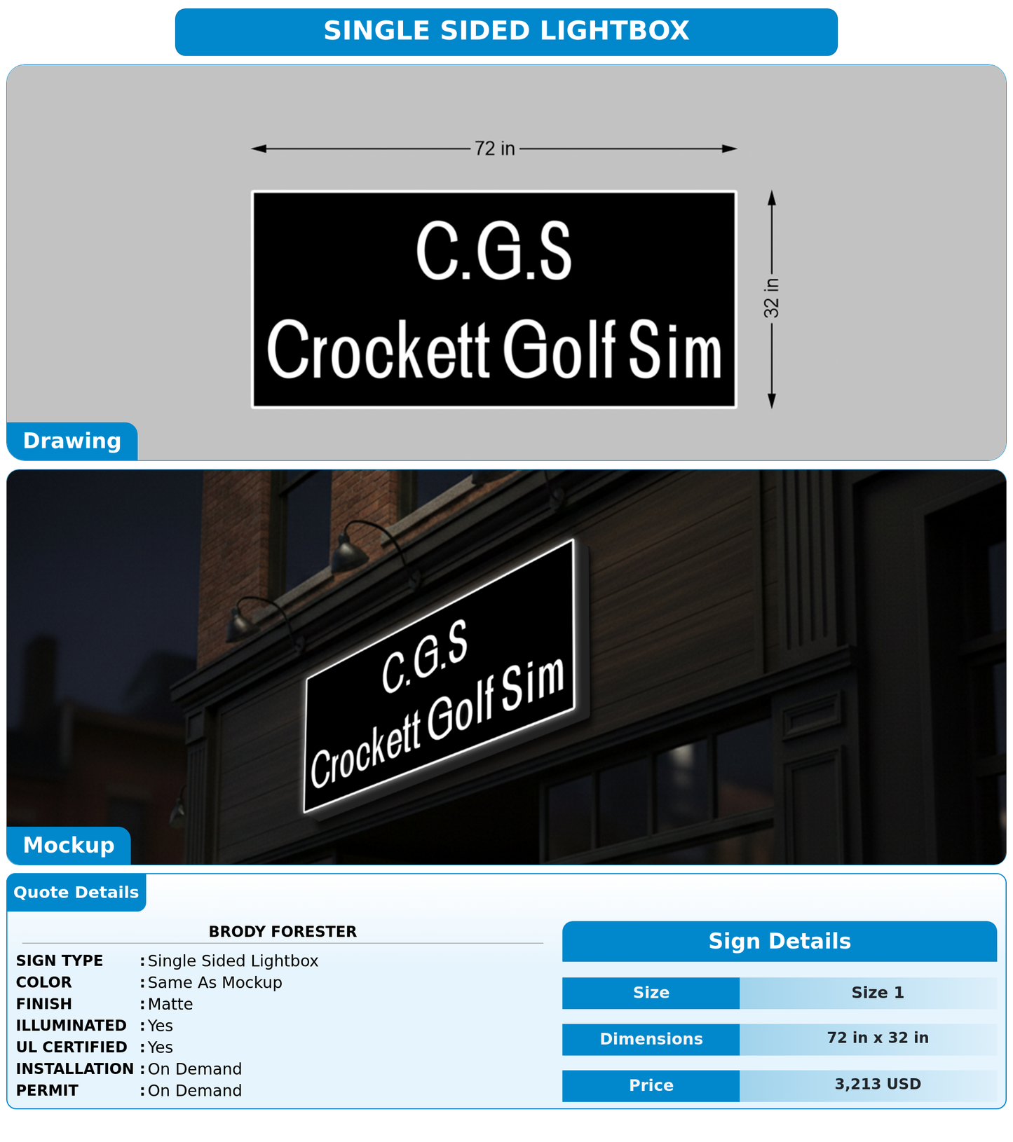 CUSTOM MOCKUP SIGN FOR Brody Forester