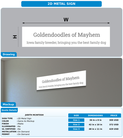 CUSTOM MOCKUP SIGN FOR Judith McIntosh