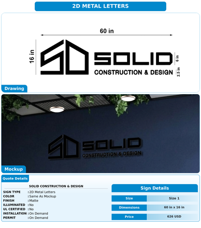 CUSTOM MOCKUP SIGN FOR Solid Construction & Design