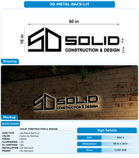 CUSTOM MOCKUP SIGN FOR Solid Construction & Design
