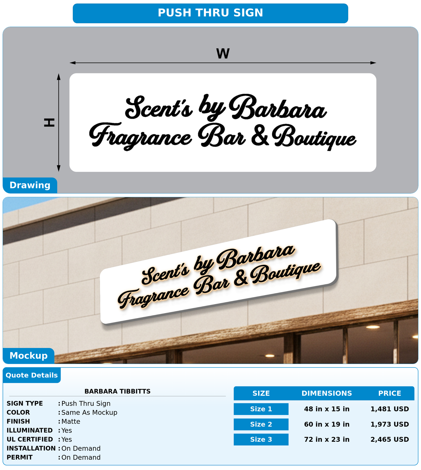 CUSTOM MOCKUP SIGN FOR Barbara Tibbitts