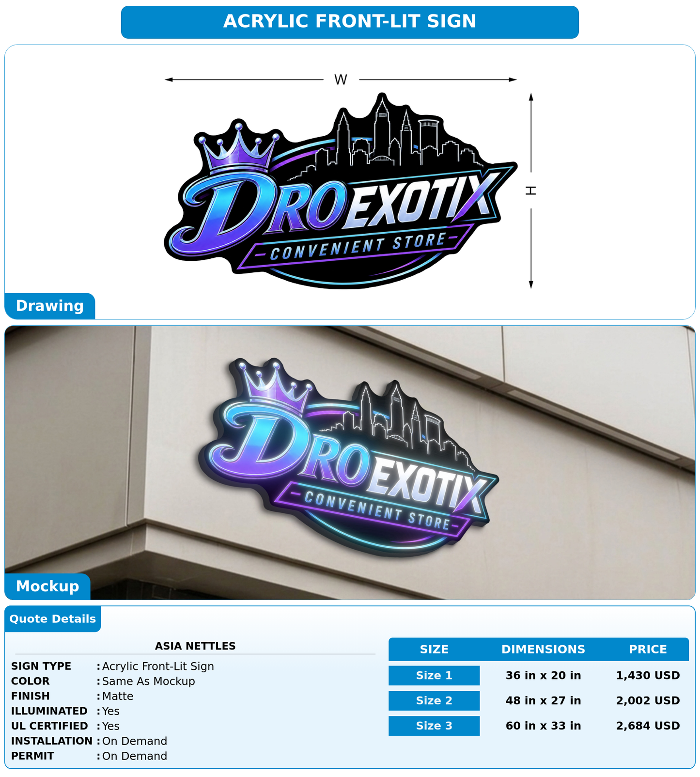 CUSTOM MOCKUP SIGN FOR Asia Nettles